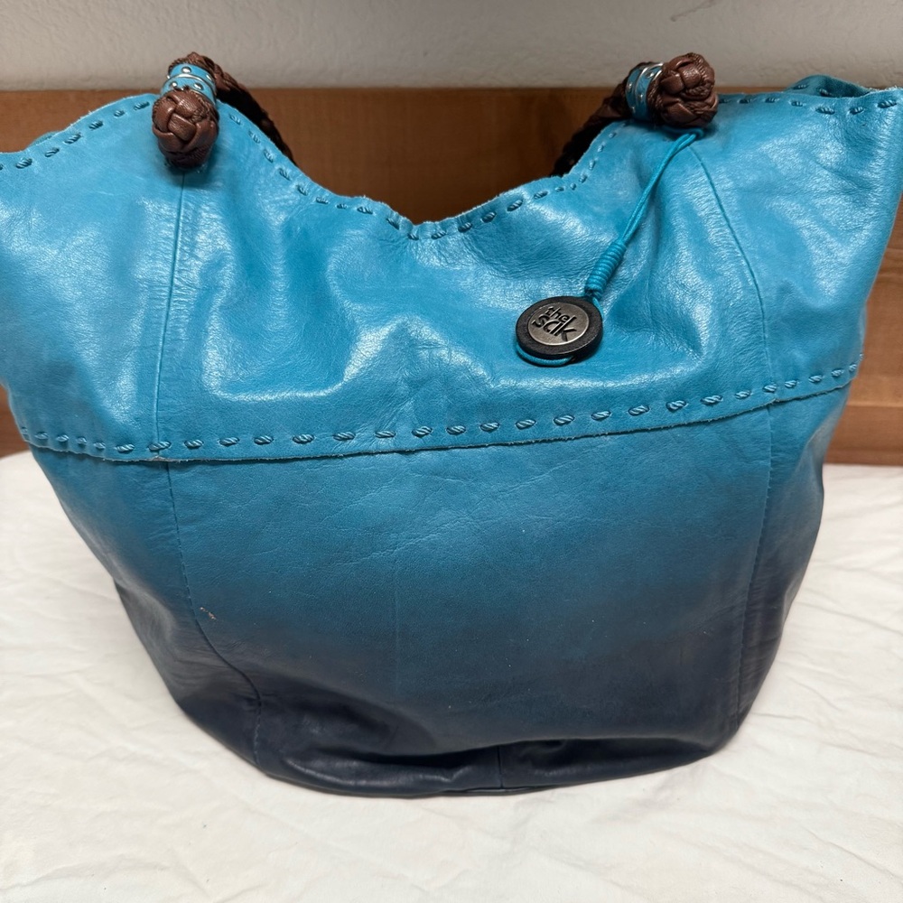 The Sak Two-Tone Blue Leather Hobo Bag Like New Condition